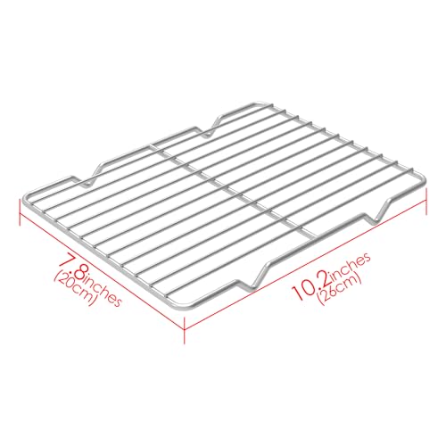 Stainless Steel Cooling Racks Set of 2 - Oven Safe Baking & Roasting Grids, 7.8x10.2 inches