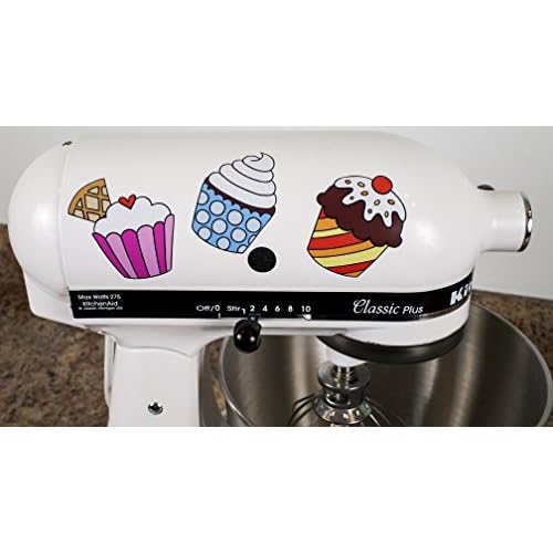 Colorful Cupcakes Vinyl Decals for Kitchen Mixers stickers
