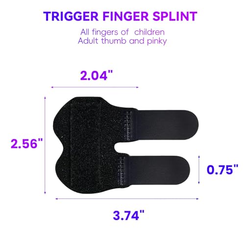 Adjustable Finger Splint for Trigger Finger & Arthritis Pain - 2 Pack Black
