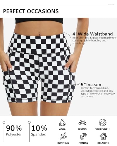 ZLLW Women's High Waist Checkered 5