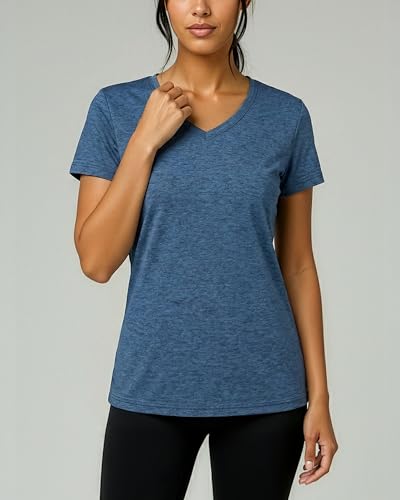 Women's Dry-Fit V Neck T-Shirt - 5 Pack Plus Size Activewear