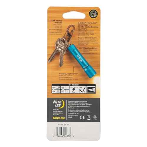 Nite Ize Radiant 100 Keychain Flashlight - Waterproof Mini Keychain Flashlight with Bright 100 Lumen Light - Waterproof Flashlight for Backpacks and Keys - Keychain Flashlight - Blue