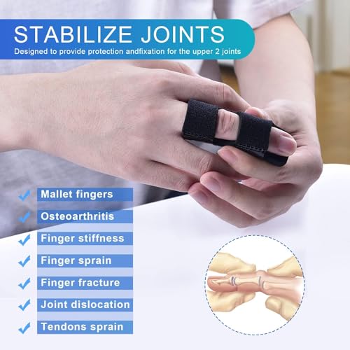 Finger Splints for Index, Middle & Ring Fingers - 2 Pack