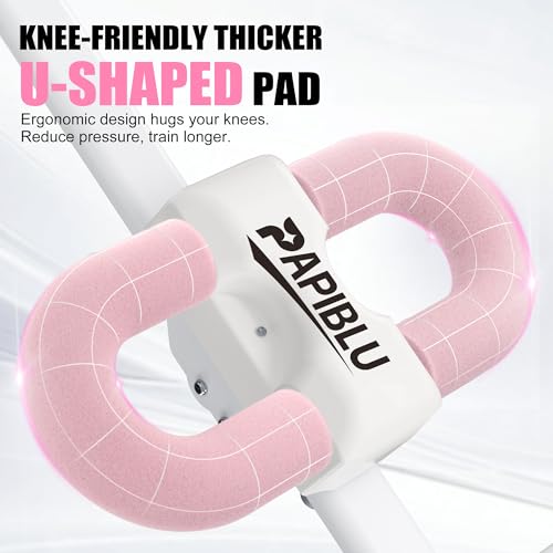 Adjustable Ab Trainer Machine - Foldable Core Strength Trainer - Pink