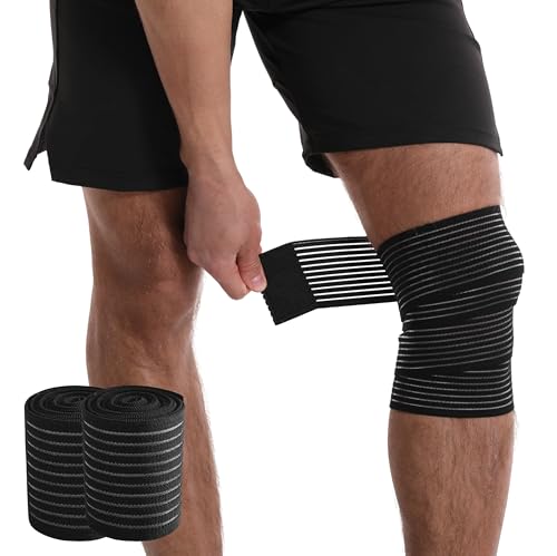 Knee Compression Sleeves - 2 Pack for Pain Relief - Black