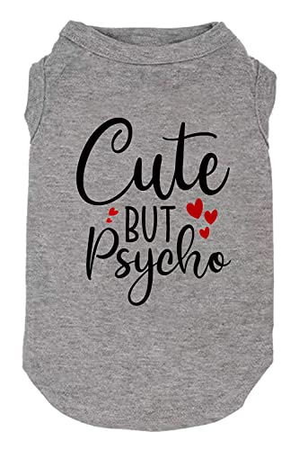 Dog T-Shirt Vest with 'Bitches Love ME' Slogan - Medium, SG-Grey01