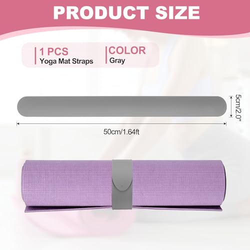 Yoga Mat Strap Slap Band - Gray, Durable Silicone Holder