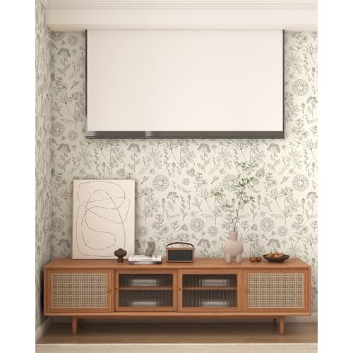 Beige Floral Wallpaper Peel and Stick Wallpaper 17.3"x78.8" Boho Contact Paper for Cabinets Self Adhesive Wall Paper for Bedroom Removable Waterproof Beige and Brown Flower Leaf Wallpapers