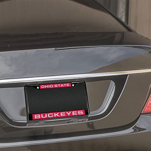 Ohio State Buckeyes Laser Cut Chrome License Plate Frame - 12" x 6"