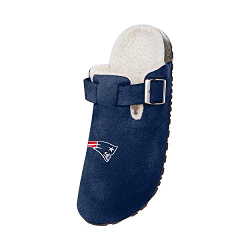 New England Patriots Sherpa Lined Buckle Clog Slippers - Size 11-12