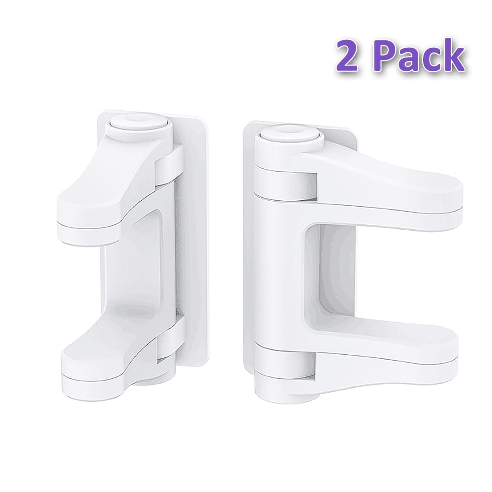 Door Lever Lock Child Proof, 2 Pack Door Handle Baby Proof No Drilling, 3M Adhesive Child Safety Cabinet Locks for Doors Simple Install and No Tools Needed, White