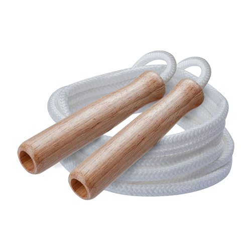 9-Foot Jump Rope with Wood Handle - Durable Nylon for Fitness