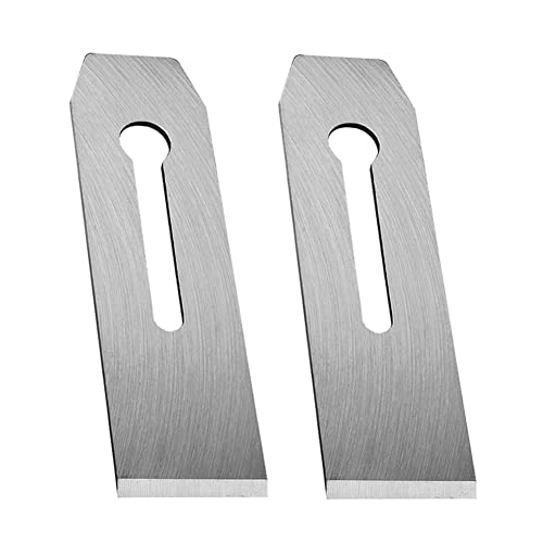 2 Pack Bench Hand Plane 2-Inch Blade Replacement Woodwork Planer Cutter 51MM Wide Iron Blades Steel Carpentry Edge Trimming Saw for No.4 No.5 Woodworking Tool