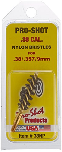 6mm Nylon Bore Brush - Heavy-Duty Brass Core for .38 CAL