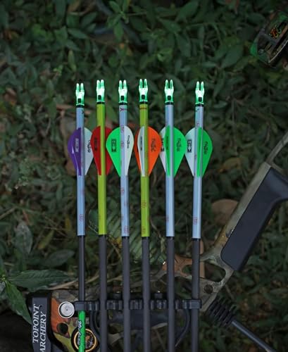 DEEPOWER 12 Pack Lighted Arrow Nocks for .244/6.2mm Carbon Arrows - Green