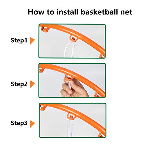 Heavy-Duty All-Weather Basketball Net - 12 Loop Replacement - Red & White