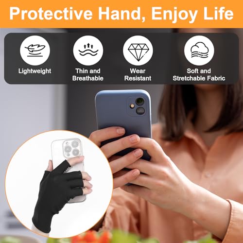 Lightweight Half-Finger Workout Gloves - 6 Pack Black