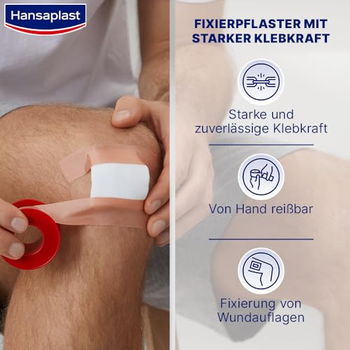 Hansaplast Fixing Plaster Roll - Strong Adhesive, 5m x 2.5cm