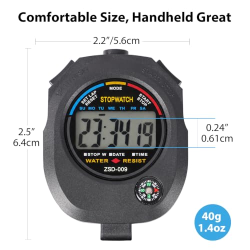 Digital Stopwatch Timer - 2 Pack for Sports & Training