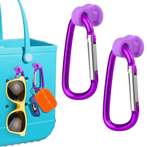 Key Holder for Bogg Bag - 2pcs Purple Insert Charm Keychain