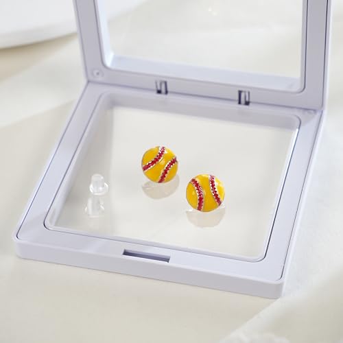 SmileBelle Sterling Silver Softball Sports Earrings for Women – Soccer Volleyball Gifts