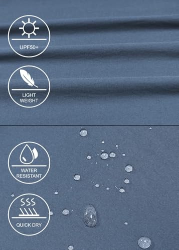 GymBrave Women's Medium Stone Blue Quick Dry Cargo Pants with Zipper Pockets - Water Resistant UPF 50 Outdoor Hiking & Camping Capris