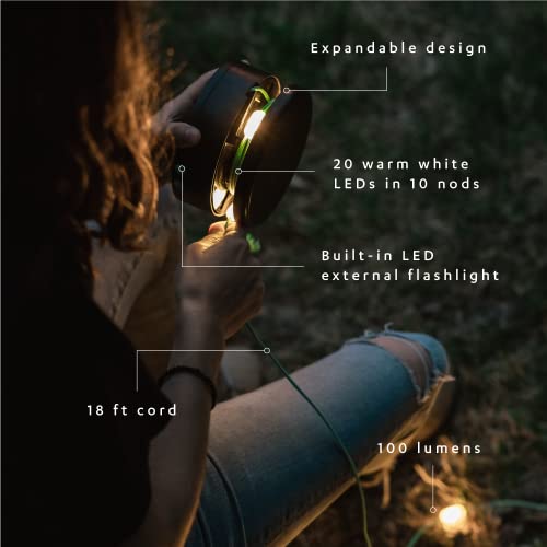 MPOWERD Luci String Lights 18' Warm White – Solar + USB Rechargeable, 100–140 Lumens, Waterproof, 40+ Hours