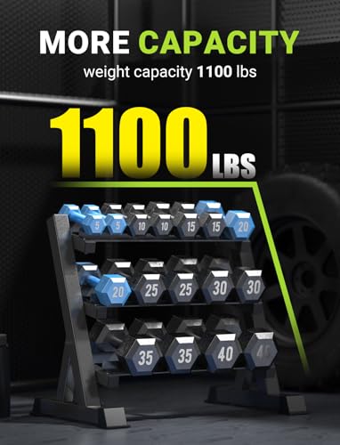 Adjustable Dumbbell Rack - Compact Weight Storage Stand - Rectangular Frame