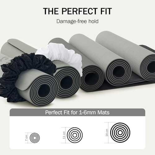 Yoga Mat Scrunchie Holder - Stretchable Velvet Fabric - White