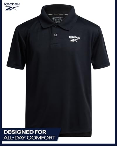 Boys Short Sleeve Golf Polo Shirt - Black, Size 8