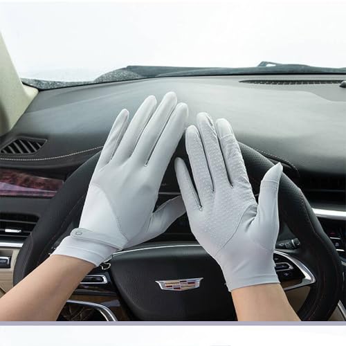 Full Finger Summer Cycling Gloves - UV Protection & Touchscreen - Grey