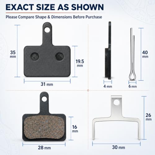 Bicycle Brake Pads Kit - 4 Pairs, Semi-Metallic - Black 4P