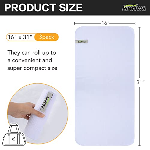 Microfiber Gym Towels - Quick Dry & Absorbent - White 16"x31"