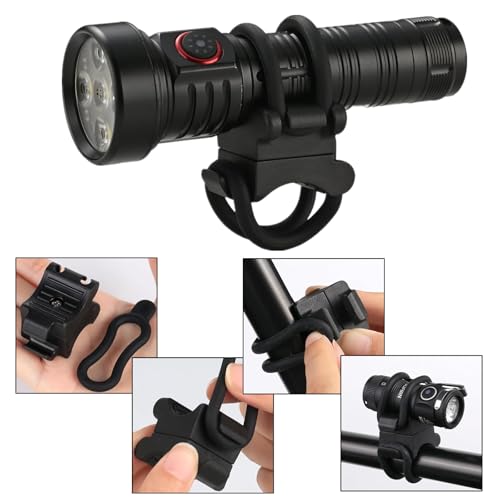 Universal Bike Light Mount Set for Bicycle Flashlights - Adjustable, Tool-Free Installation