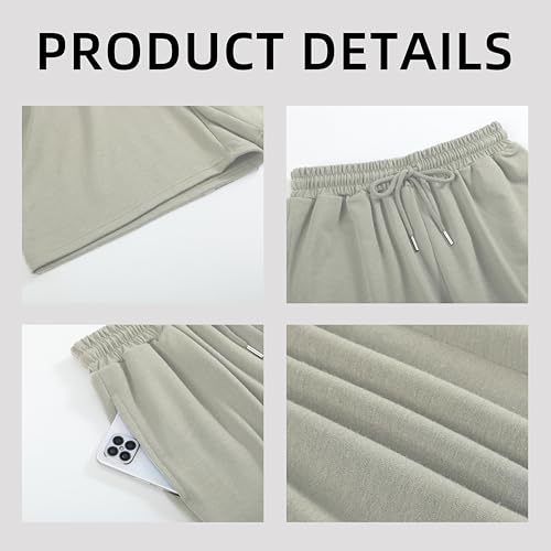 Women's Beige Summer Sweat Shorts XS - Casual Lounge Athletic Cotton with Pockets