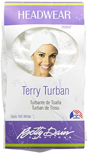 Stretch Terry Cloth Turban - Soft Fabric - White - One Size