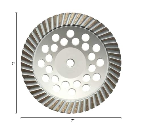 7" Grinding Wheels for Concrete, Granite, and Marble, #80/100 Grit, 5/8"-11 Threaded Arbor