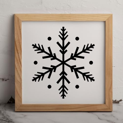 MAGJUCHE Snowflake Stencil 6 Inches, Reusable Large Stencil for Wall Painting DIY Crafts Decor