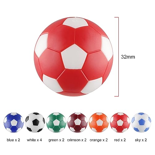 16 Pack 32mm Multicolor Foosball Balls for Table Soccer Replacement - Durable Plastic