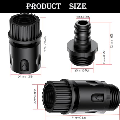 Black Quick Connect Flush Kit for Sea-Doo, Kawasaki, Yamaha & Honda PWC - Universal Garden Hose Adapter