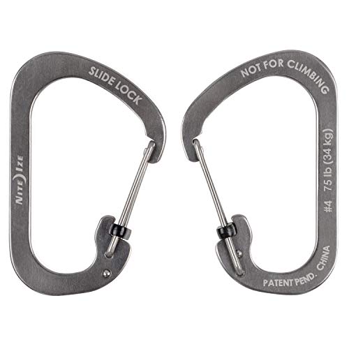 Nite Ize Locking Stainless Steel Carabiner Clip Size #4 – 75lb Capacity