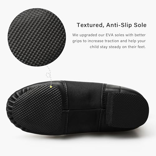 Stelle PU Unisex Jazz Shoes for Girls Kids SJ06 PU-Black 3ML