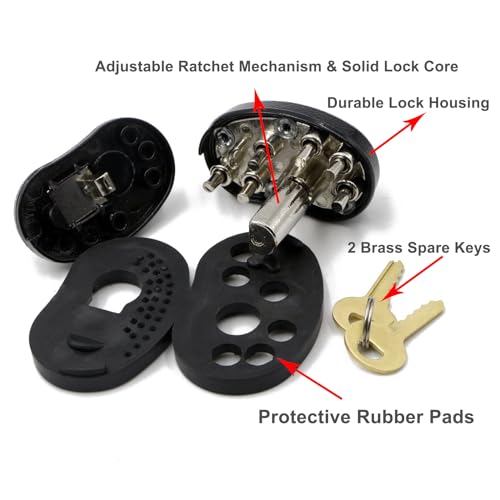Keyed Alike Trigger Lock - Adjustable Gun Safety Lock with 2 Keys - Coal