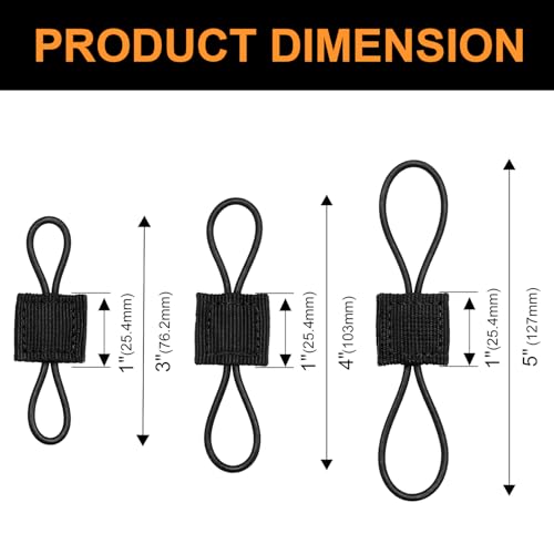 15PCS Tactical Molle Backpack Attachment Set - Elastic Webbing - Black