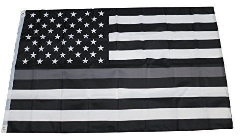 Thin Gray Silver Line 3x5 Feet Flag - Law Enforcement Support