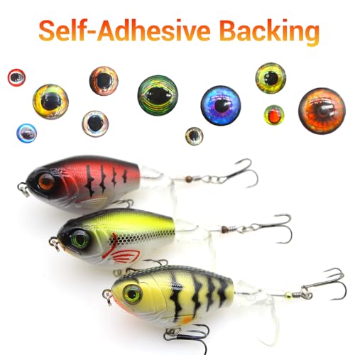 276pcs Fishing Lure Eyes Assortment with Tweezer - 6 Sizes