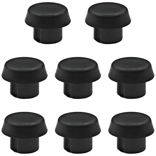 8 PCS Pool Cue Bottom Rubber Protective Plugs - Black Billiard Tail Covers