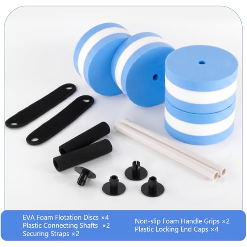 Aquatic Dumbbells - 2Pcs Water Weights for Exercise - Blue