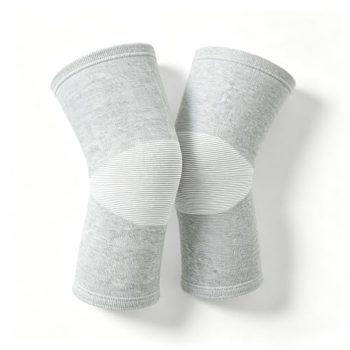 Sieafan Bamboo Knee Compression Sleeve Gray X-Large for Men Women Support Pain Relief
