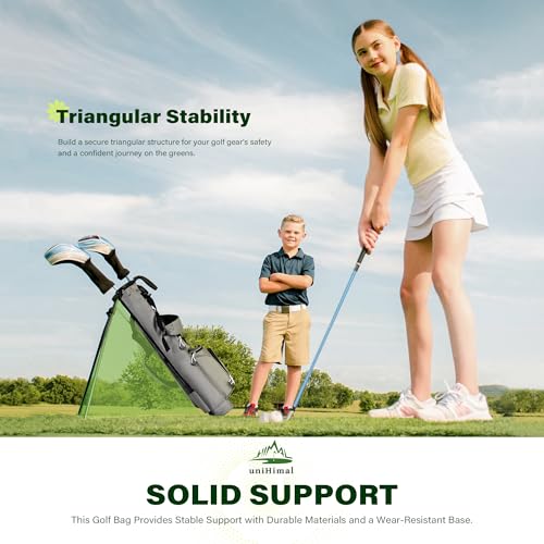 Lightweight Par 3 Golf Stand Bag - Grey, Holds 4-6 Clubs
